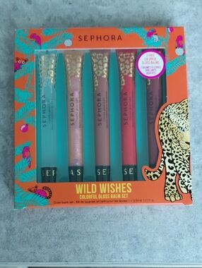 Sephora Wild Wishes Gloss Balm Set - Teal, Pink, Nude, Coral, Mauve